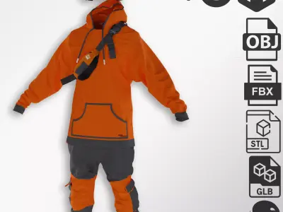 Skater Outfit Low-poly 3D model