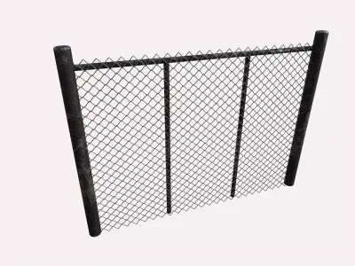 Wire Chain Link Fence 3D model
