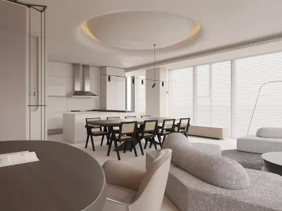 Modern living room 3D model 20