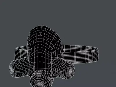 GAS MASK PROTECTION 17 Low-poly 3D model