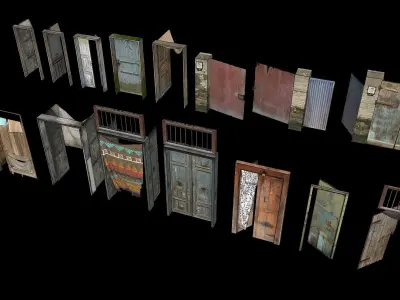 Village Door Pack Low-poly 3D model