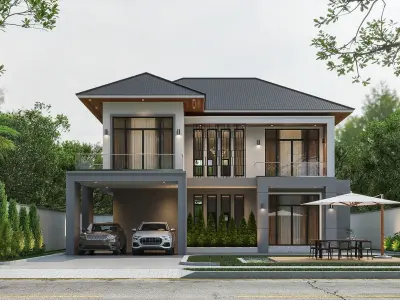 3D Exterior Villa 3D model