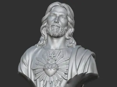 Jesus Bust Head 3D print model