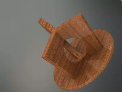 Modern Wooden Side Table 3D model