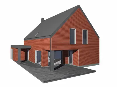 house with dimensions-10 Low-poly 3D model