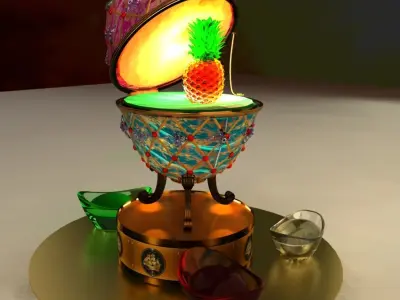 Chinese gold ingot 3D model