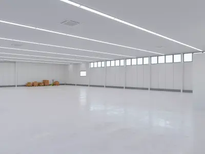 Industrial Warehouse Interior 16 Low-poly 3D model