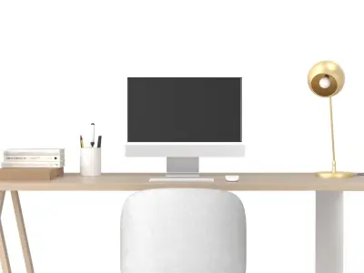 Study B - White on Timber Low-poly 3D model