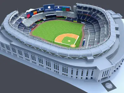  Baseball Stadium with Animated Audience (MAYA) 
