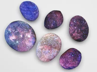 Galaxy Rocks Set 3D model