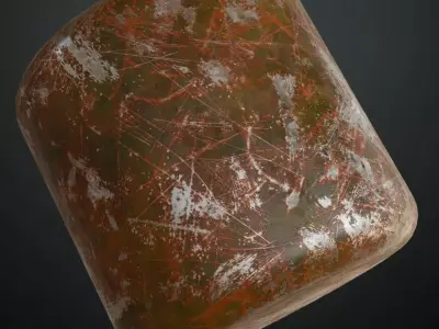 Dirty Painted Orange Metal Surface PBR Seamless Texture