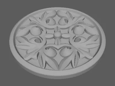 rosette decorative medallion 3D model 4