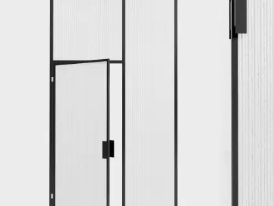 Glass partition door 100 Low-poly 3D model