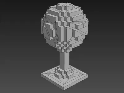 Tree Voxel - 1 Low-poly 3D model