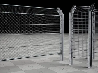 Metal Fence Chain Game 3D model Low-poly Low-poly 3D model