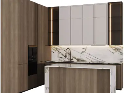 Modern Kitchen with Island 13 3D model