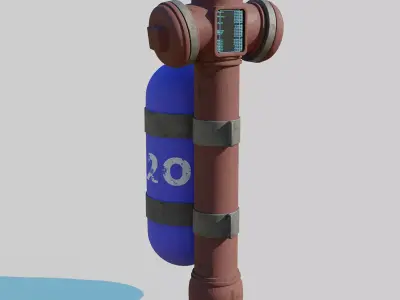 Cyberpunk Fire Hydrant 3D model