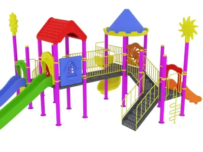 Kids Outdoor Playground 13 3D model