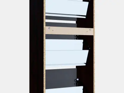 BISSA Shoe cabinet with 3 compartments 1 Low-poly 3D model