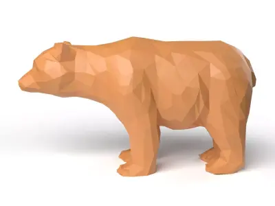 Bear Low Poligonal Low-poly 3D model