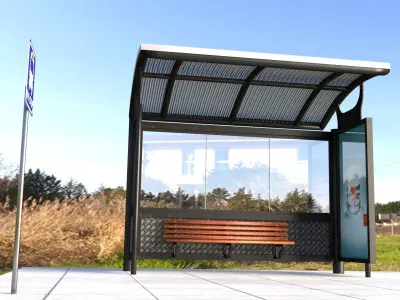 Bus Stop Shelter 3D model