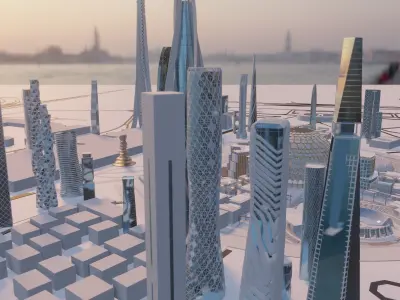Future city Dubai expo  2022 Low-poly 3D model