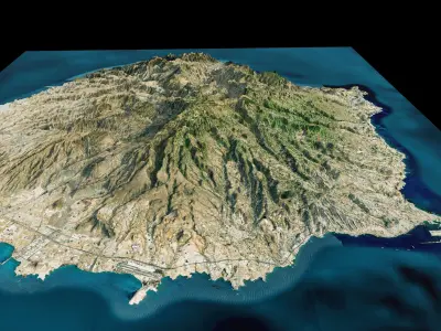 Gran canaria island full 3d model terrain 3D model