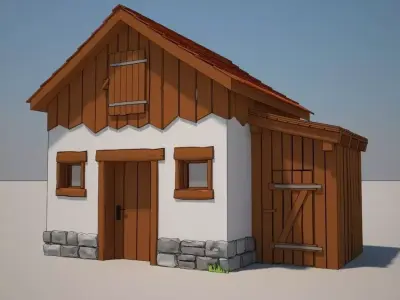 Cartoon Medieval House 07 3D model