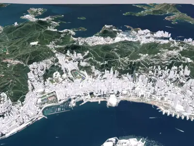 Cityscape Hong Kong China 3D model