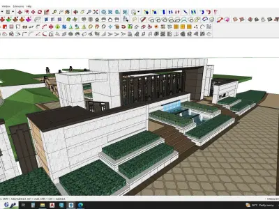 Gate house landscape 3d model 3D model