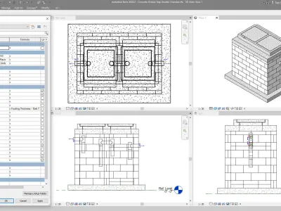 Parametric Concrete Septic Tank Soak Pit and Grease Trap 3D model