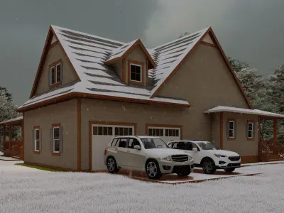 Casa Scene-villa-modern house 3D model 18