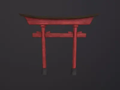 Old Japanese Torii Gate 3D Model Low-poly 3D model