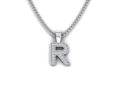 Pendant R letter 3D print model