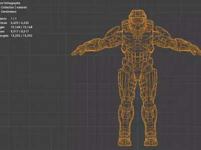 Halo game sci fi character low poly Low-poly 3D model