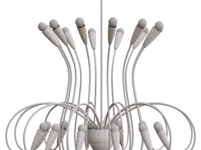 Large   Modernist Black Spider 24-Light German Chandelier 3D model