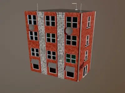 City Building Low-poly 3D model