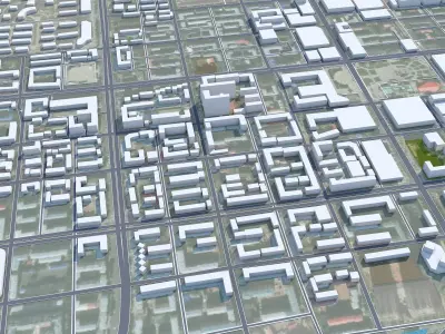 Mudanjiang Heilongjiang China 25km Low-poly 3D model