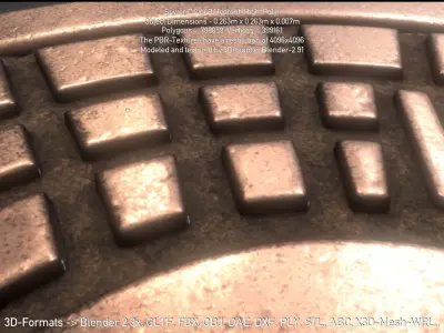 Sewer Cover 3 Hydrant High-Poly 3D model