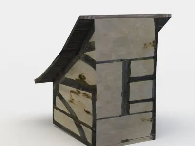 Dormer stone house Low-poly 3D model