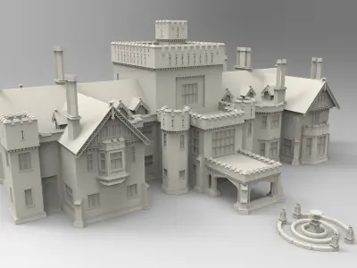 X-mansion - High poly castle 3D model