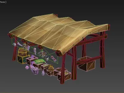 old market Low-poly 3D model