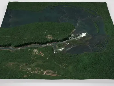 The Iguazu Falls Brazil and Argentina 3D model