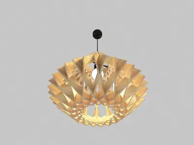 Wooden Chandelier Free 3D model