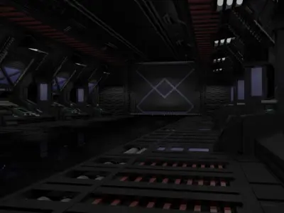 Space Ship Hallway Scifi 3D model