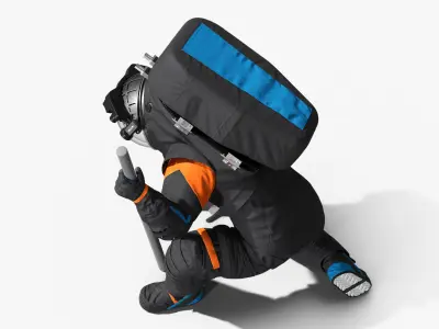  Next Gen Spacesuit on Astronaut Crawling Pose 