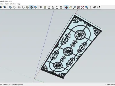 Iron Glass Roof Art Mounted Villa Facade 3D model 3D model