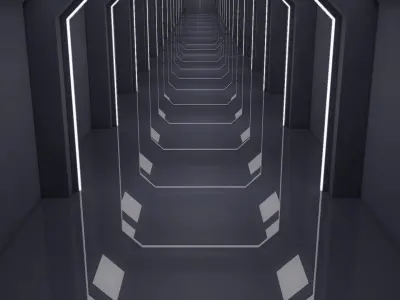 4 Sci Fi Tunnel Sets  3D model
