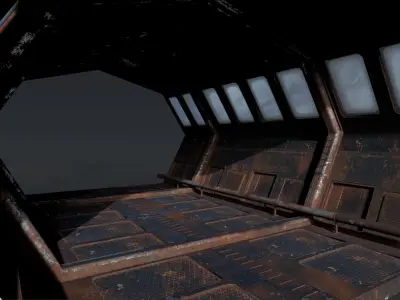 SciFi Corridor Low-poly 3D model get