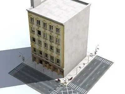 Low poly city block 19 Low-poly 3D model